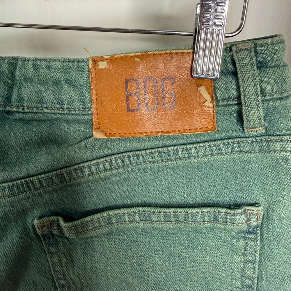 BDG Urban Outfitters Sage Green High Waisted Denim Shorts Women 29 Seafoam Green